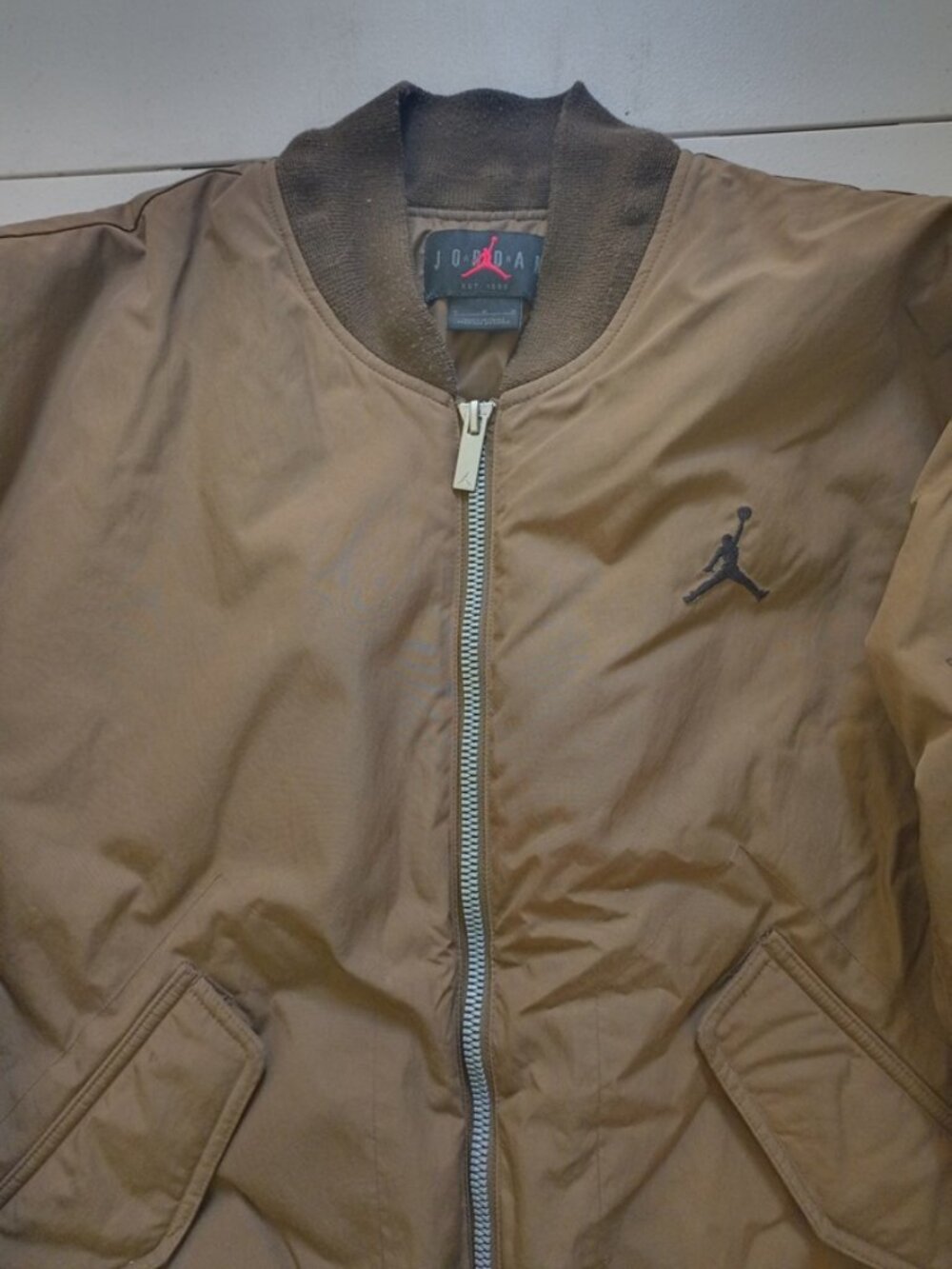 Nike Jordan Military Bomber Varsity Jacket Adult Medium Snap Pockets Full Zip